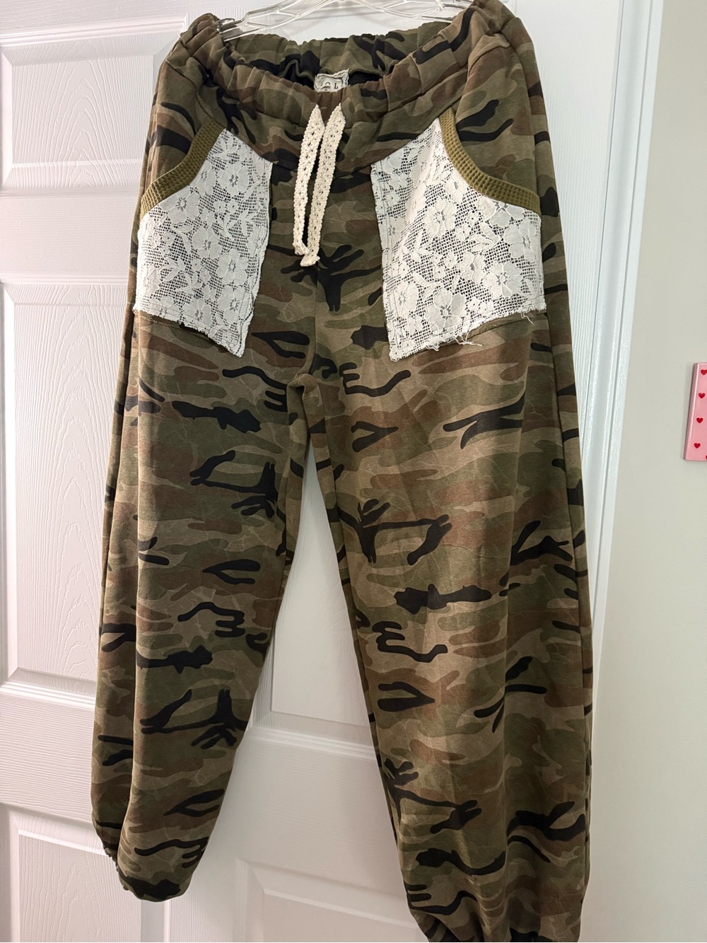 NEW POL Camo Lace Joggers Large